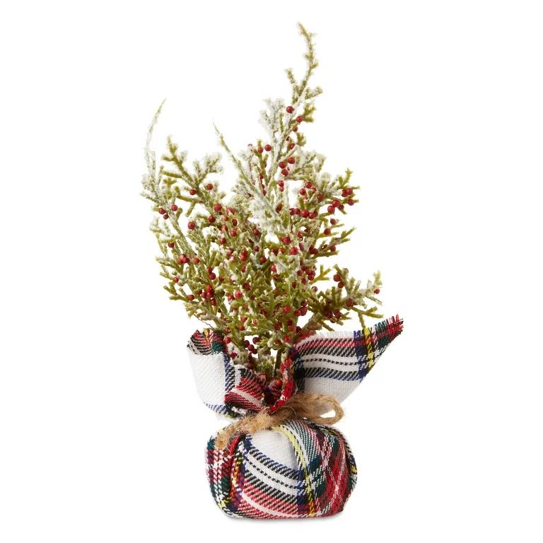 White Plaid Mini Christmas Tree, 7 in, by Holiday Time | Walmart (US)