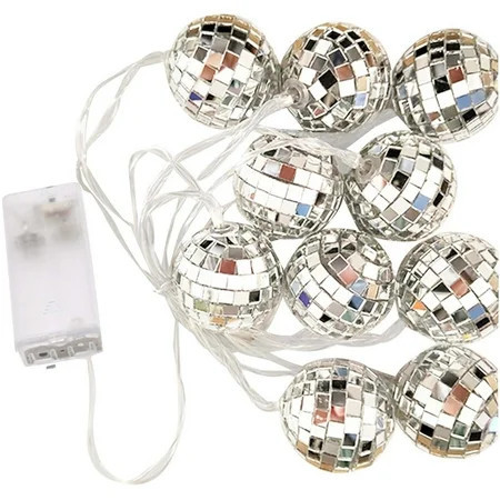 Dadiaei Mini Disco Ball Light, 10 LED Disco Ball Decorations, Battery Operated Disco Ball with String, Mirror Disco Ball Ornaments, Disco Party Supplies, Disco Ball Tree Ornament | Walmart (US)