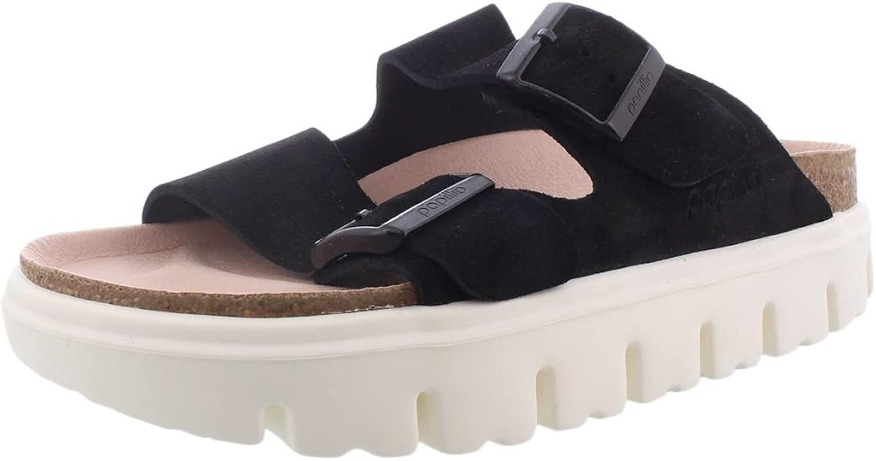 Birkenstock Arizona Chunky by Papillio Black Suede EU 38 (US Women's 7-7.5) Narrow | Amazon (US)