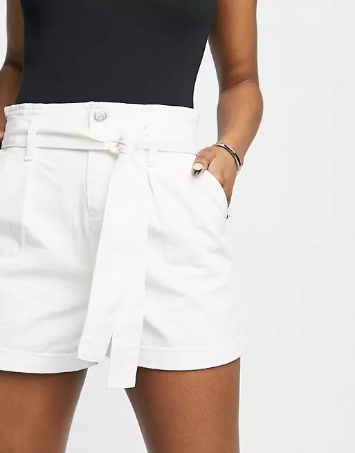 Urban Bliss paper-bag shorts in white | ASOS (Global)