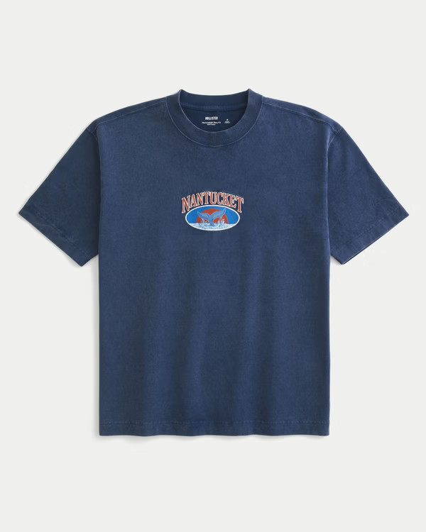 Boxy Heavyweight Hawaii Graphic Tee | Hollister (US)
