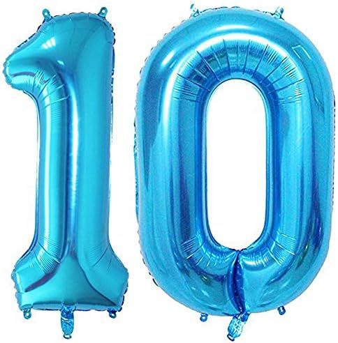 Tellpet Blue Number 10 Balloon,40 Inch | Amazon (US)
