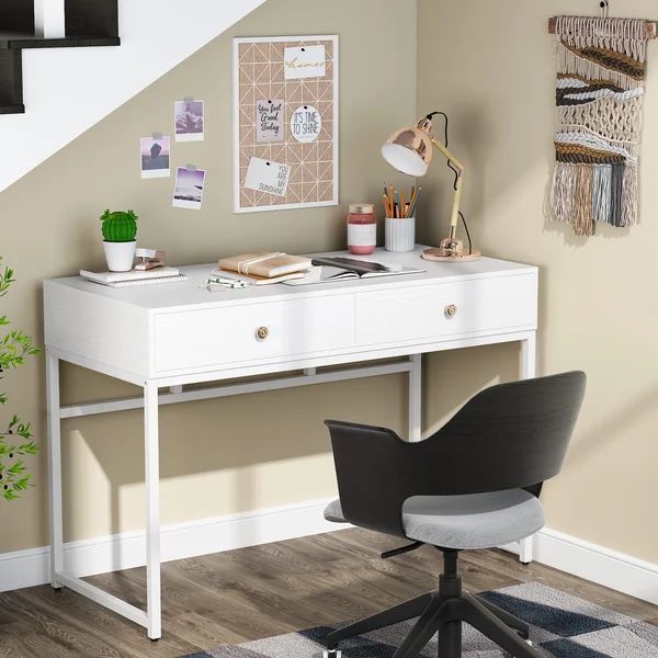 Agapanthus Office Desk with 2 Drawer | Wayfair Professional