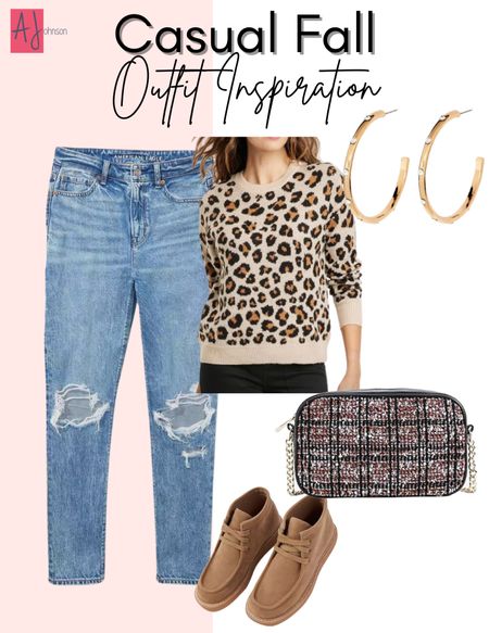 I love this casual fall outfit with a leopard sweater and distressed jeans. This is one of my favorite casual date outfits or for running errands. 

#LTKstyletip #LTKSeasonal #LTKunder100