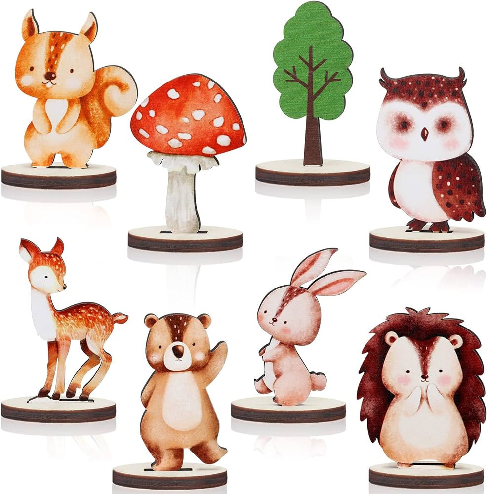 16 Pcs Woodland Animals Wood Table Centerpieces Forest Animals Cutout Shapes Creatures Table Topp... | Amazon (US)