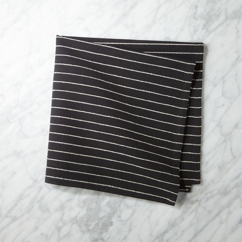 Black and Natural Pinstripe Napkin | CB2