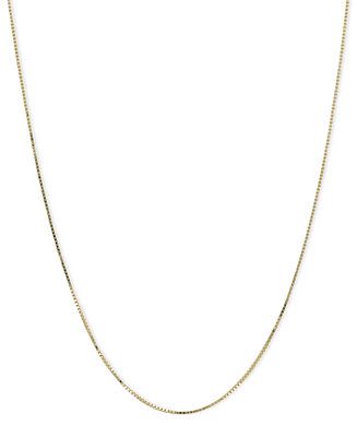14k Gold Necklace, 18" Plain Box Chain (1/2mm) | Macys (US)