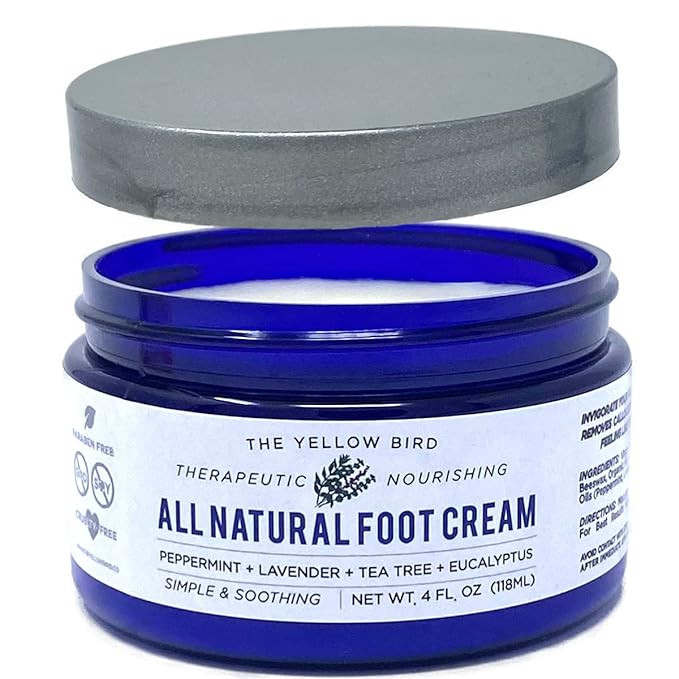 Yellow Bird Natural Foot Cream - For Dry and Cracked Feet Repair. Organic Athlete’s Foot Balm. ... | Amazon (US)