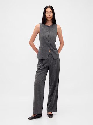 365 Low Rise Brushed Twill Pleated Trousers | Gap (US)