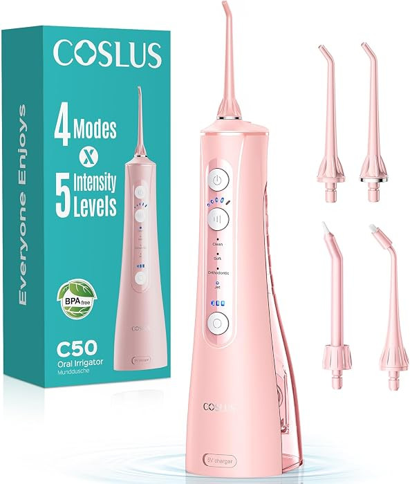 COSLUS ADA Accepted C50 Water Dental Flosser, 4 Modes 5 Intensity Levels | Amazon (US)
