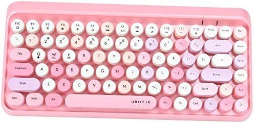 UBOTIE Portable Bluetooth Colorful Computer Keyboards, Wireless Mini Compact Retro Typewriter Fle... | Amazon (US)