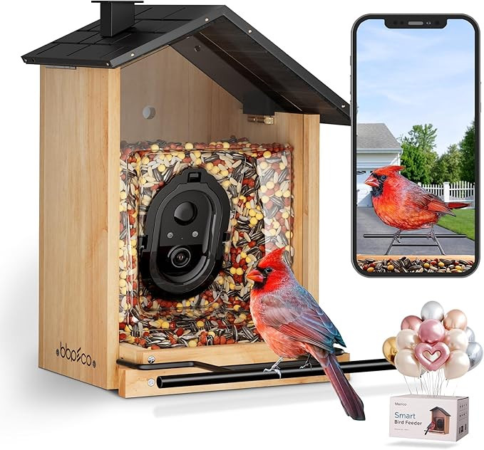 Bird Feeder with Camera, BBPECO Smart Bird House Cam with Instant Arrival Alerts, AI Identifies 1... | Amazon (US)