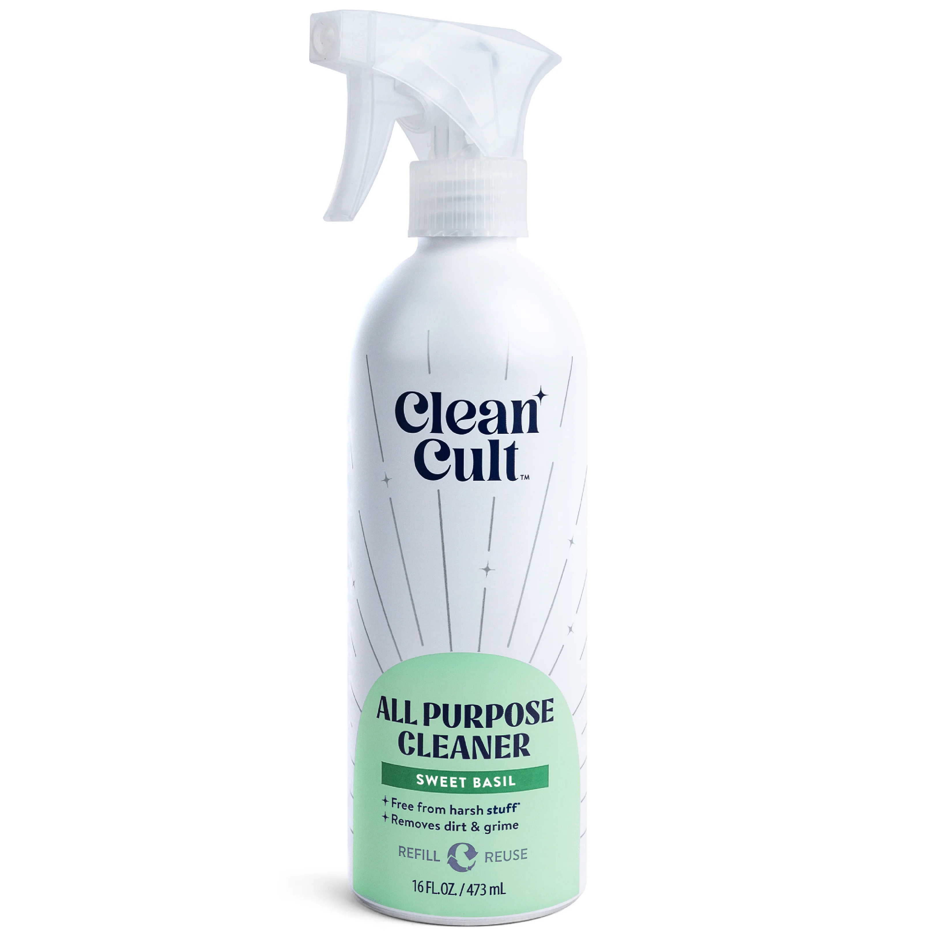 Cleancult All Purpose Cleaner, Refillable Aluminum Bottle, Sweet Basil,16 fl oz | Walmart (US)