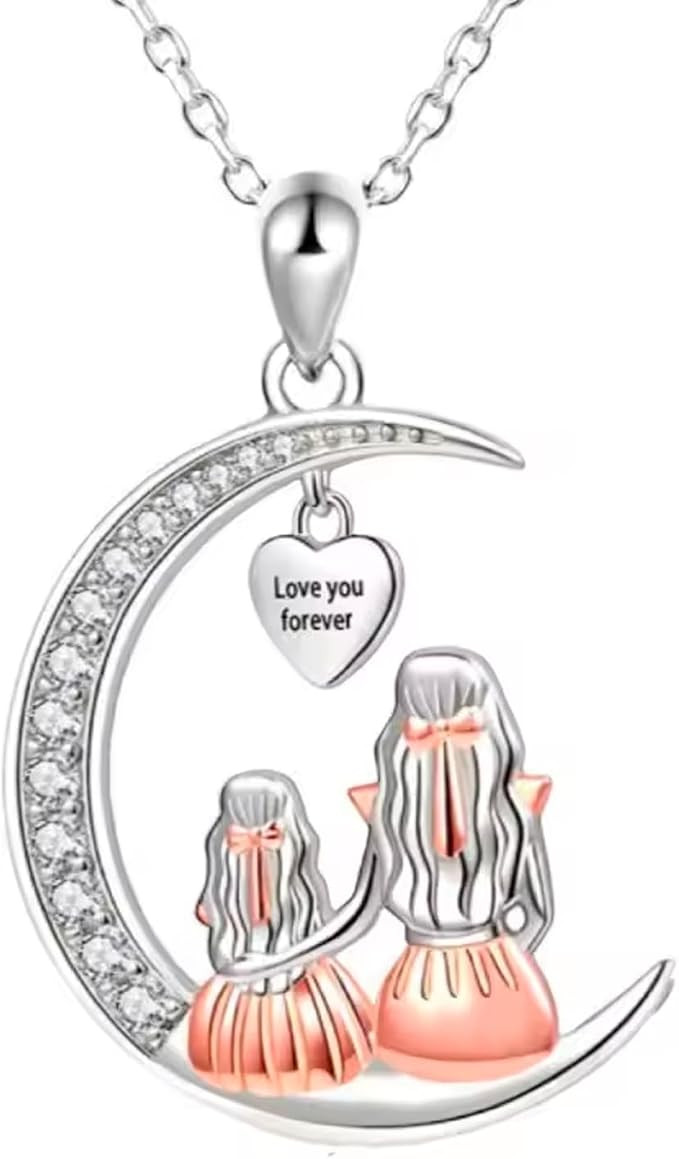 Colar Mãe E Filha Lua Dia Das Mães Eu Te Amo Cx Presente | Amazon (BR)