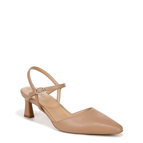 Naturalizer Womens Tara Pointed Toe Kitten Heel Ankle Strap Pump Taupe Beige 9.5 W | Amazon (US)