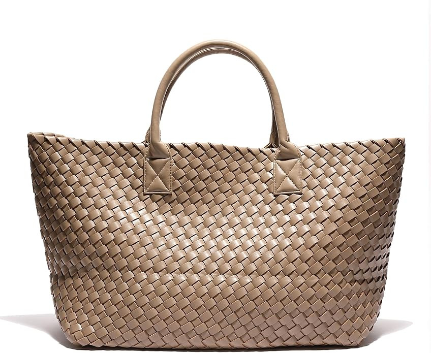 Woven Bag Shopper Bag Travel Handbags and Purses Women Tote Bag Large Capacity Shoulder Fashion B... | Amazon (US)