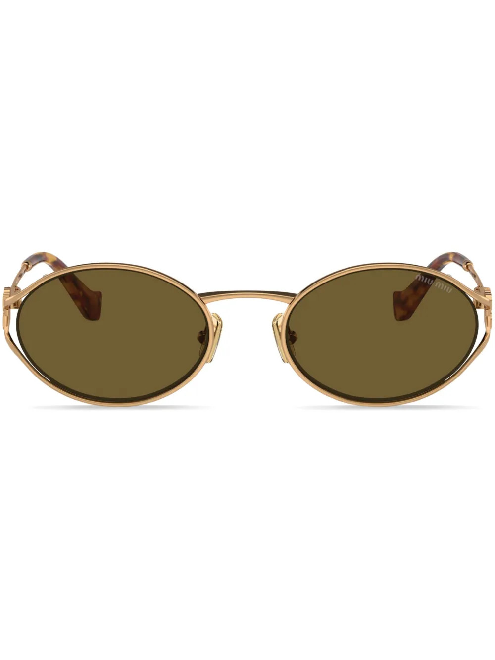 Miu Miu Eyewear oval-frame tinted-lenses Sunglasses - Farfetch | Farfetch Global