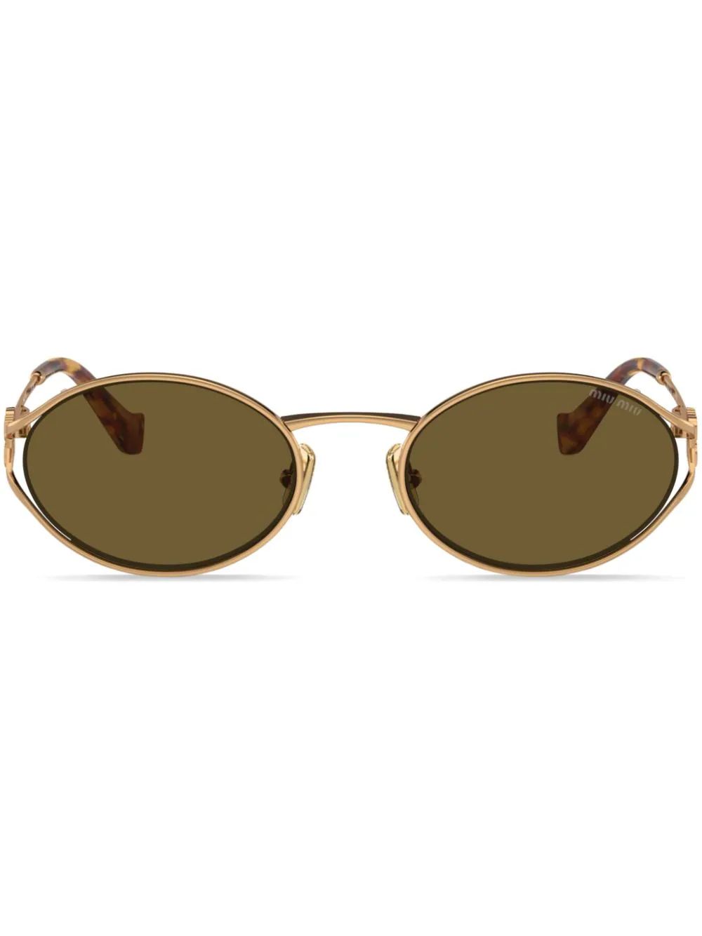 Miu Miu Eyewear oval-frame tinted-lenses Sunglasses - Farfetch | Farfetch Global