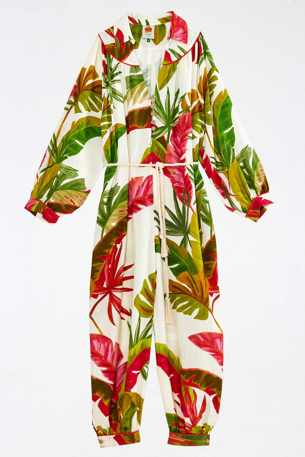 White Spring Forest Jumpsuit | FarmRio (US)