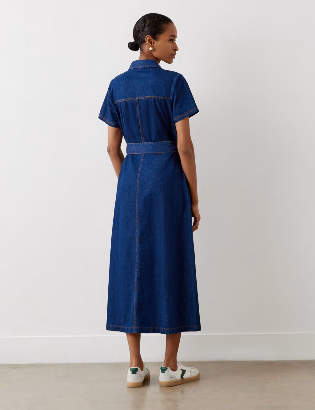 Cotton Rich Denim Midi Shirt Dress | Marks & Spencer (UK)