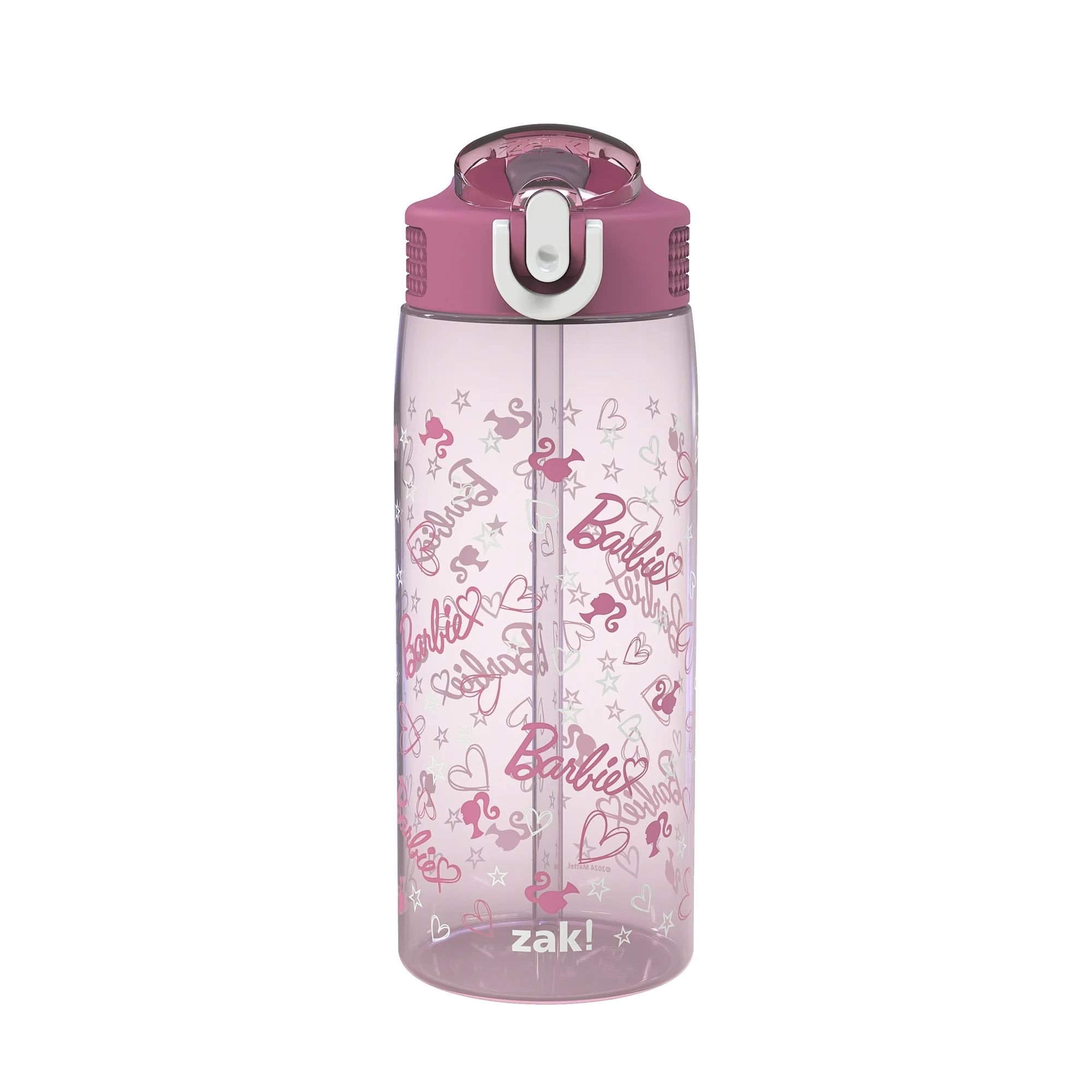 Zak Designs 25oz Barbie Kids Straw Water Bottle, Durable Plastic Park Bottle with Easy-Open Locki... | Walmart (US)