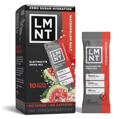 LMNT Zero-Sugar Electrolytes Sports Drink - Watermelon Salt - 2.1oz/10ct | Target