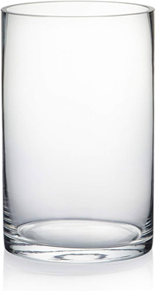 WGV Cylinder Vase, Diameter 5", Height 8", Clear Glass Floral Planter Container, Floating Candle ... | Amazon (US)