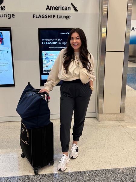 Airport outfit! Best travel pants from Vuori and sneakers are insanely comfortable!! 

#LTKfitness #LTKstyletip #LTKtravel