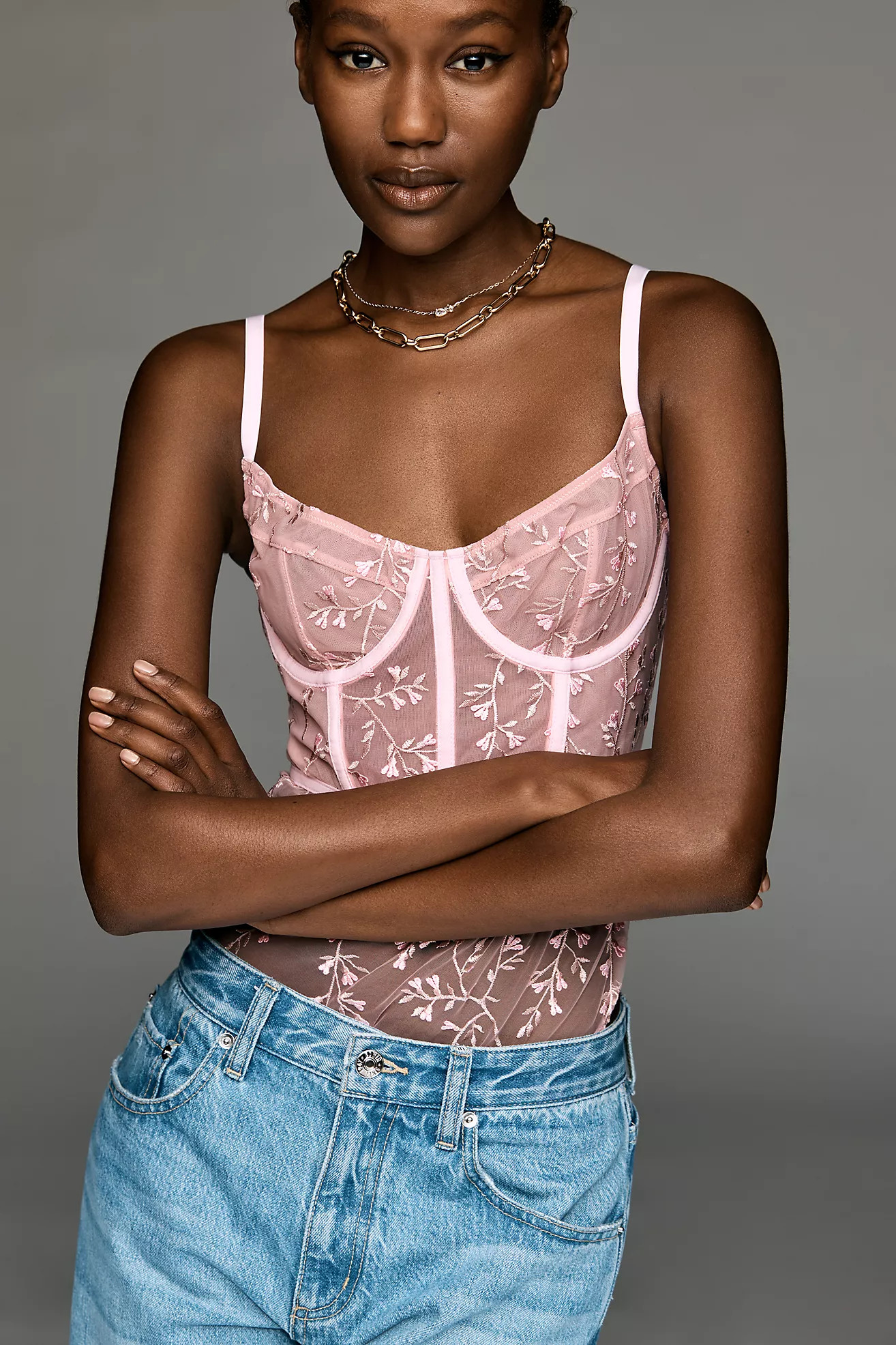 By Anthropologie Floral Mesh Bodysuit | Anthropologie (US)