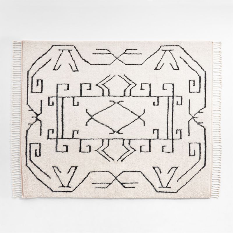 Bahillo Black and White Geometric Rug 8'x10' | Crate and Barrel | Crate & Barrel
