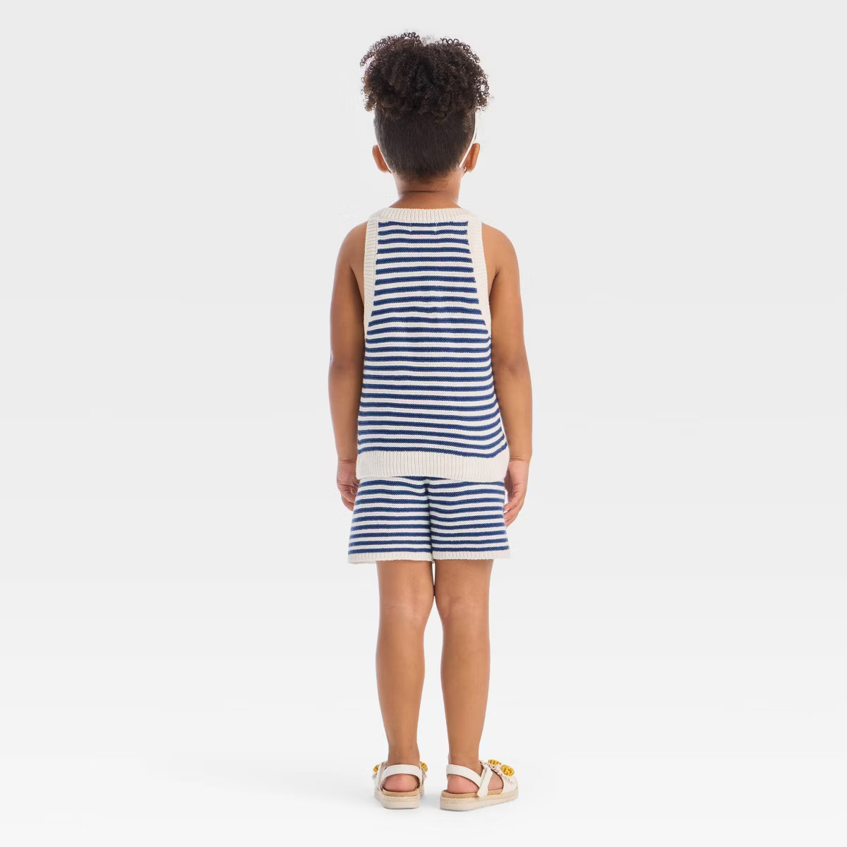 Toddler Girls' Americana Striped Sweater Shorts Set - Cat & Jack™ Navy Blue/Cream | Target