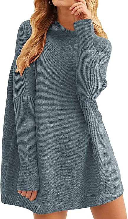 Welaneol Womens Oversized Sweater Batwing Sleeve Chunky Tunic Sweaters Mock Neck Slouchy Pullover... | Amazon (US)