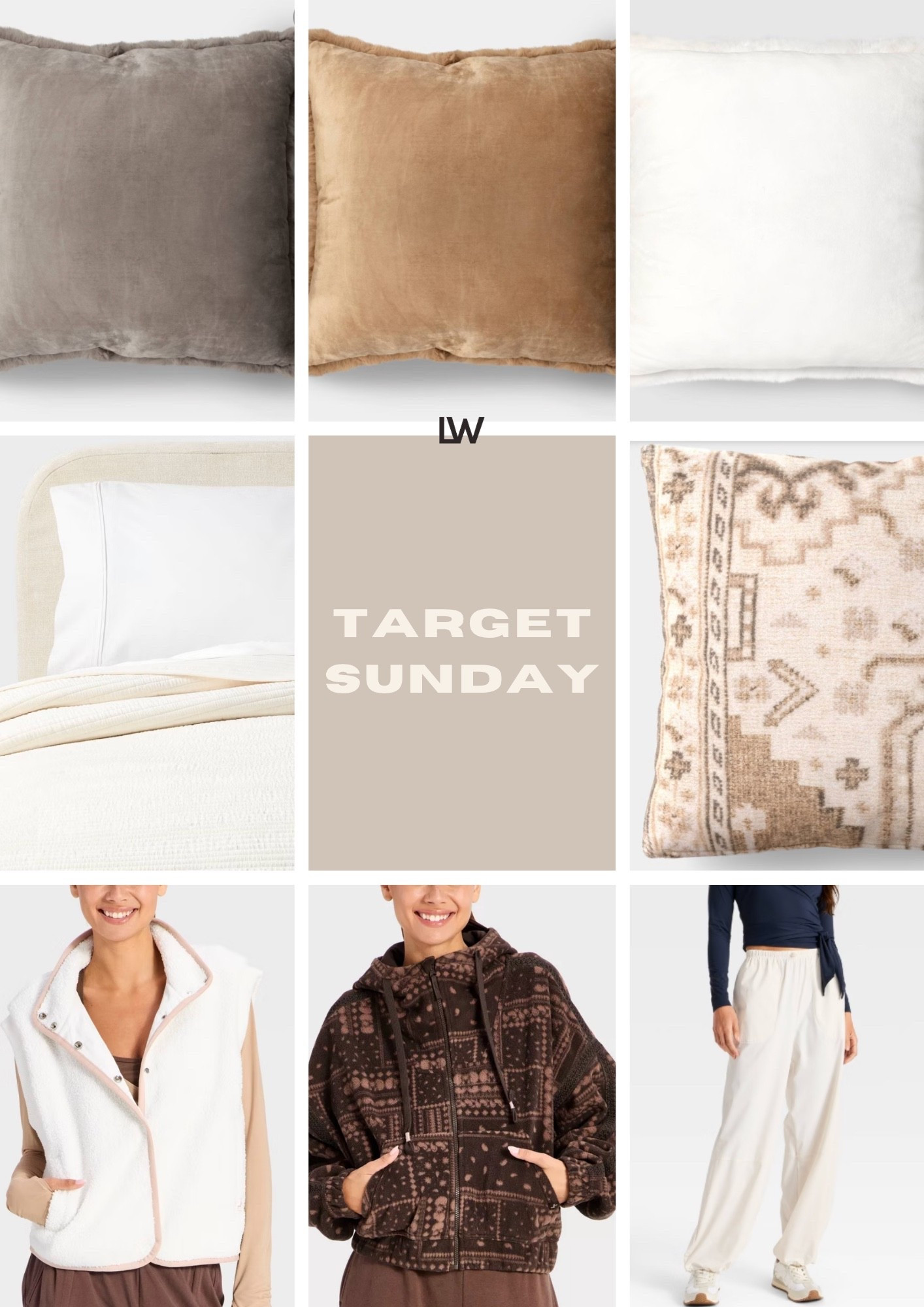 Cozy neutrals…. The fur pillows are a fave of mine! We own and love!