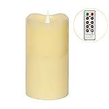 3D Moving Flame Led Candle With Timer, Pillar Flamless Candle for Christmas Decoration, 3x5 Inch, Iv | Amazon (US)