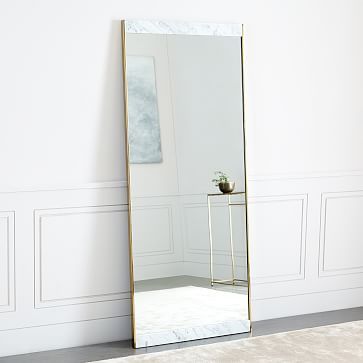 Marble + Brass Floor Mirror | West Elm (US)