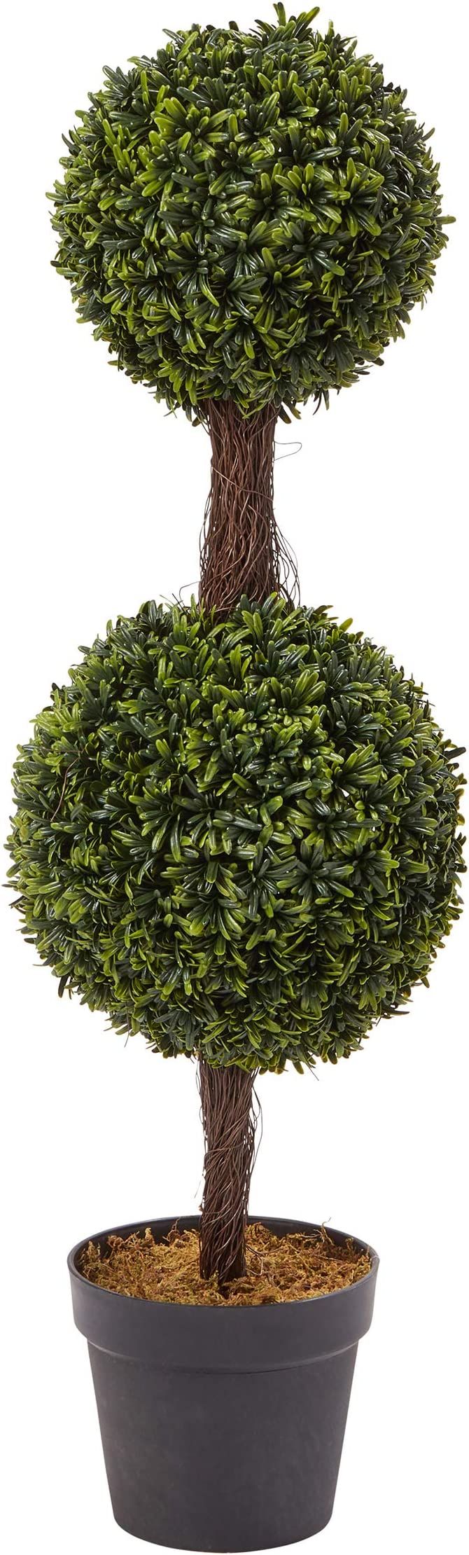 Pure Garden Artificial Podocarpus-36” Double Ball Style Faux Plant in Sturdy Realistic Indoor o... | Amazon (US)