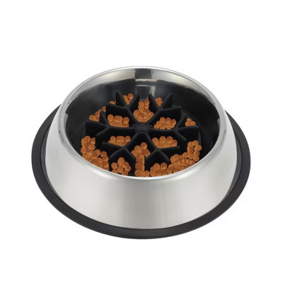 Unique Bargains Slow Feeder Dog Bowls with Silicone Insert Black 1 Pc | Target
