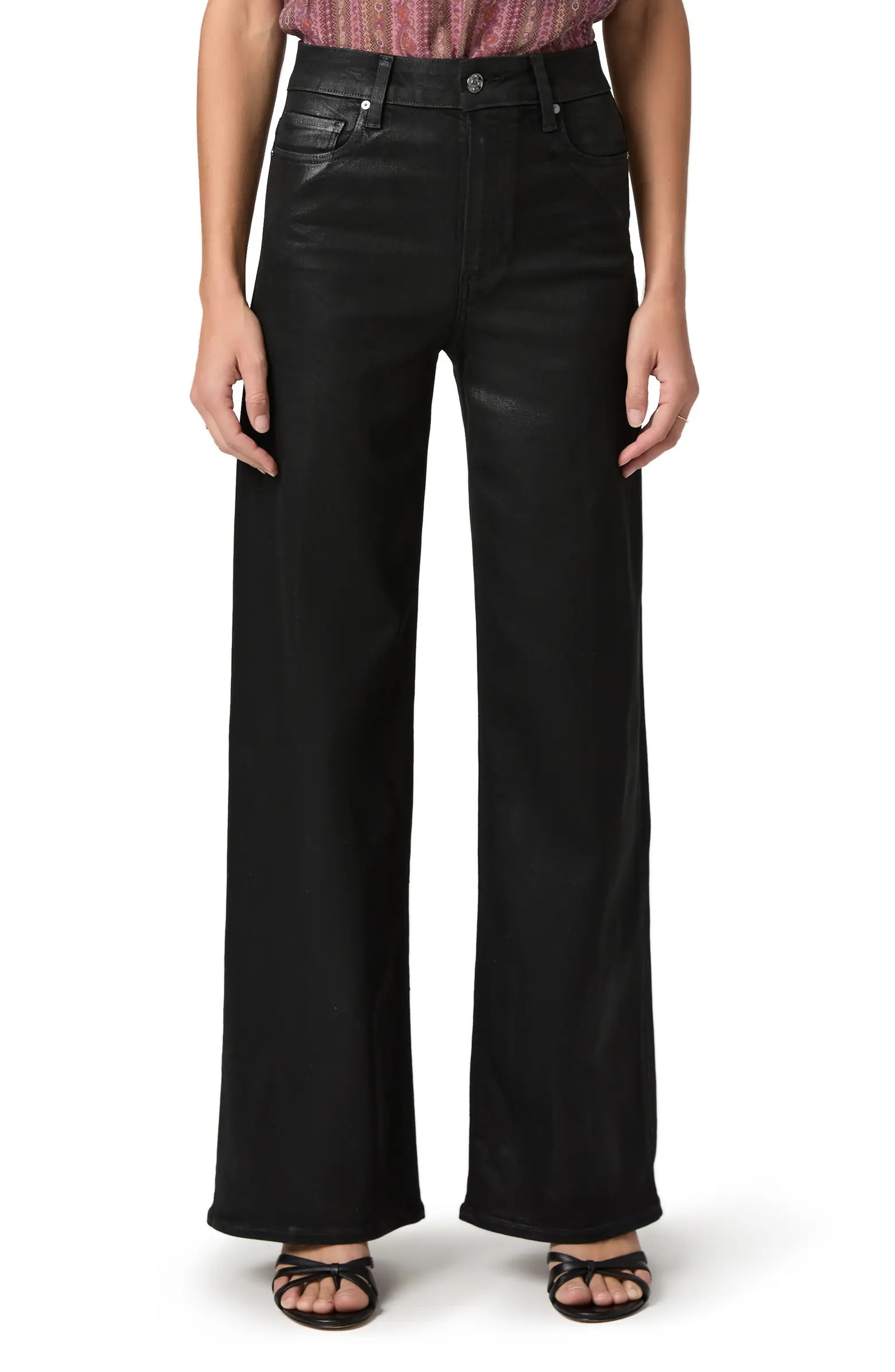 Anessa Coated High Waist Wide Leg Jeans | Nordstrom
