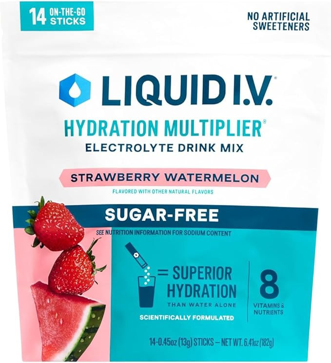 Liquid I.V.® Hydration Multiplier Sugar-Free - Strawberry Watermelon | Electrolyte Powder Drink ... | Amazon (US)