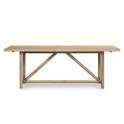 Mira Rustic Lodge Brown Oak Wood Dining Table - 84"W | Kathy Kuo Home