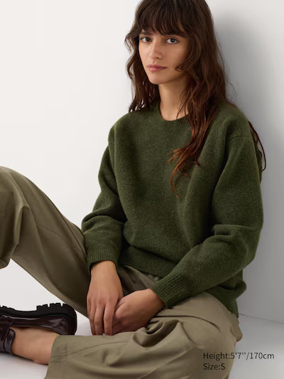 Soufflé Yarn Crew Neck Jumper | UNIQLO (UK)