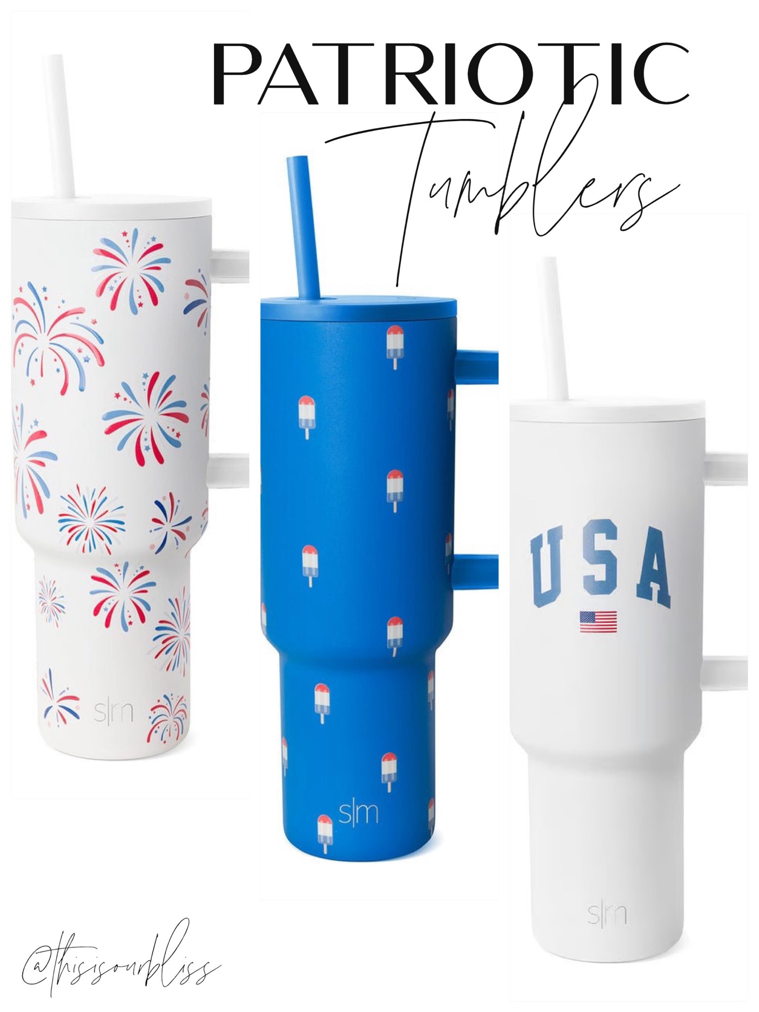 The cutest patriotic tumblers for the Fourth of July! These would also make a really fun hostess or July birthday gift! 💥🇺🇸💙

#LTKFindsUnder50 #LTKHome #LTKGiftGuide
