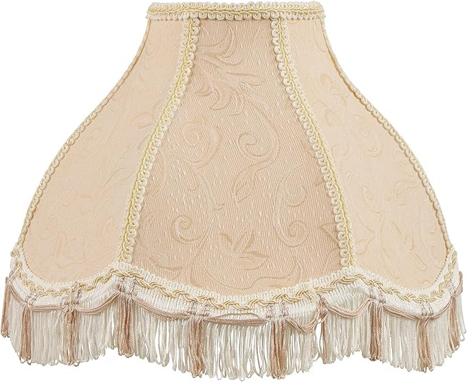 Aspen Creative 30332, Handsewn Scallop Dome Traditional Spider Fringe Lamp Shade/Wheat Jacquard T... | Amazon (US)