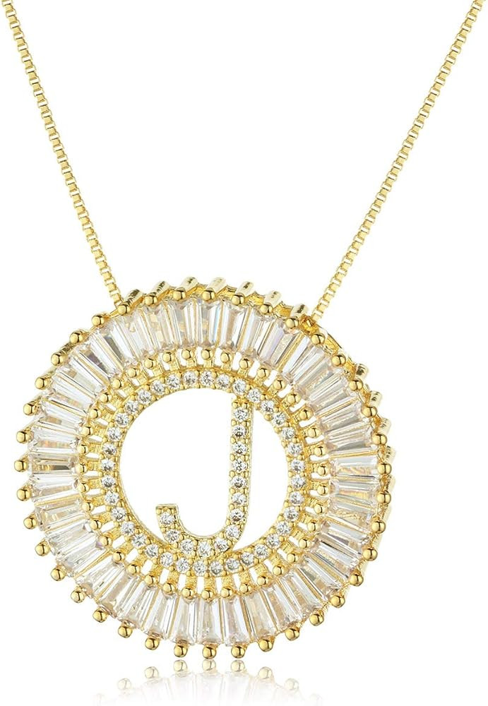 COTTVOTT Alphabet Pendant Necklaces for Women      
 Copper  

 Cubic Zirconia | Amazon (US)