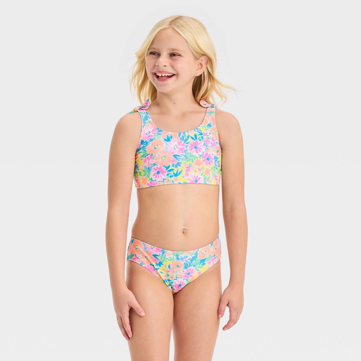 Girls' 'Bright Bouquets' Floral Printed Bikini Set - Cat & Jack™ XS | Target