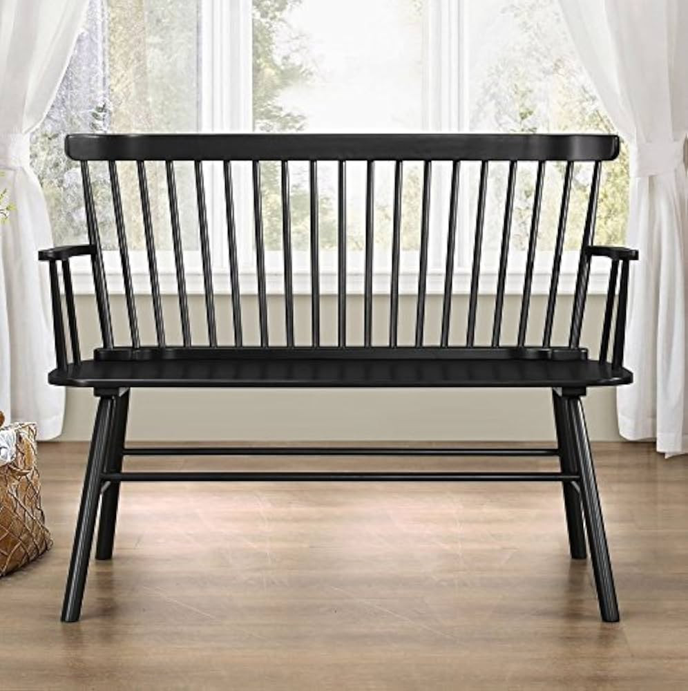Jerimiah Black Wood Spindleback Bench by Crown Mark | Amazon (US)