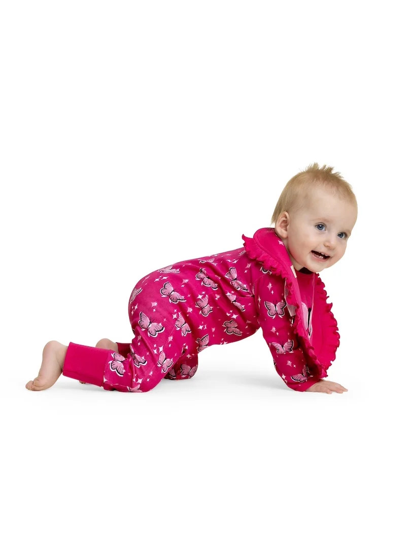 Paris Hilton x Monica + Andy Organic Cotton Ruffle One-Piece and Bib Set, Sizes Newborn-24 Months | Walmart (US)