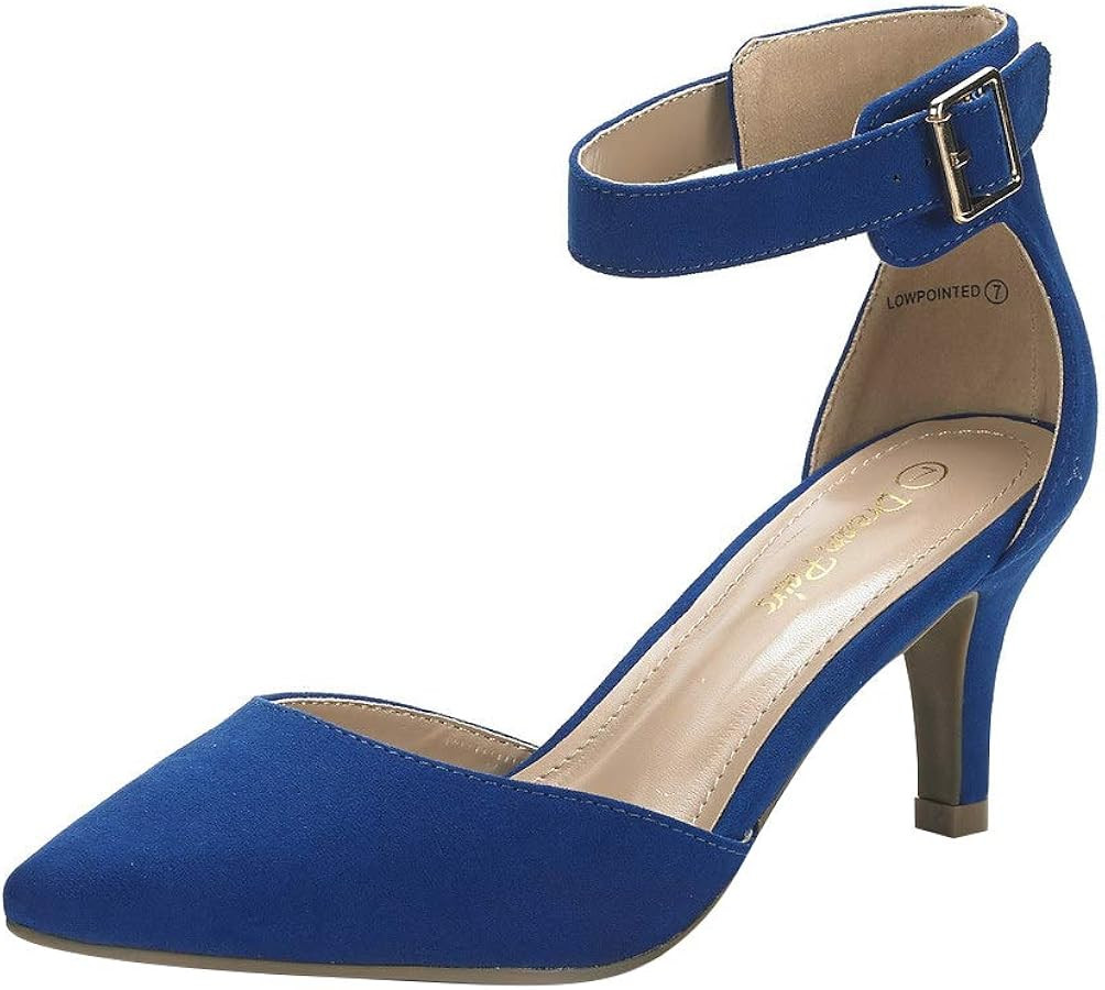 DREAM PAIRS Women's Lowpointed Low Heel Dress Pump Shoes | Amazon (US)