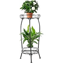 Amazon.com : Kavlium Plant Stand Indoor Outdoor，Tall Black Metal Rustproof Stable Plant Stands，2 Tier 27.1 inch Multiple Plant Rack Holder Rack Flower Pot Stand Heavy Duty Plant Shelf : Patio, Lawn & Garden | Amazon (US)