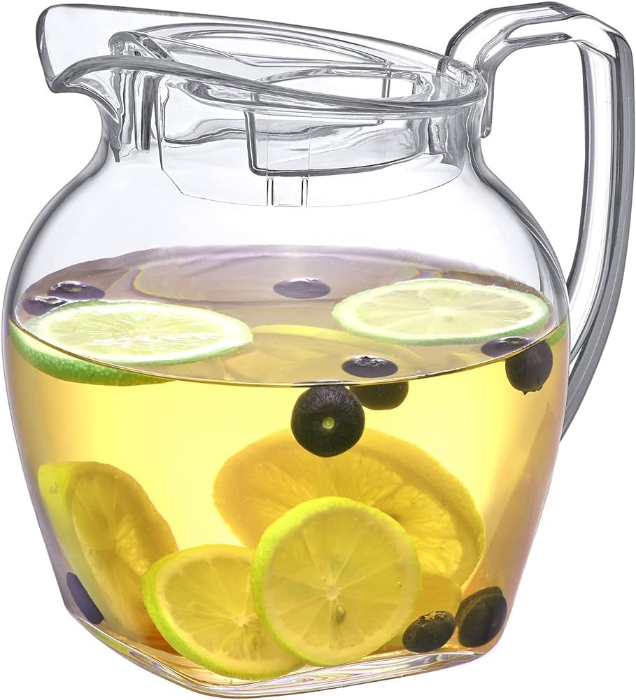 Amazing Abby - Vively - Acrylic Pitcher (72 oz), Clear Plastic Water Pitcher with Lid, Fridge Jug... | Amazon (US)